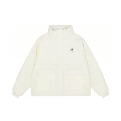 (Women) New Balance White Puffer Jacket Winter Warm Loose Fit. AWJ13342-SST