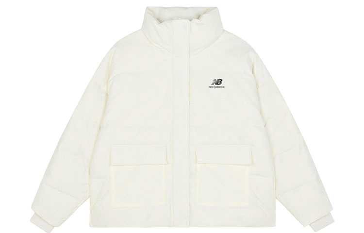 Order (W) New Balance Jaket Putih Puffer Hangat Musim Dingin Loose Fit. AWJ13342-SST
