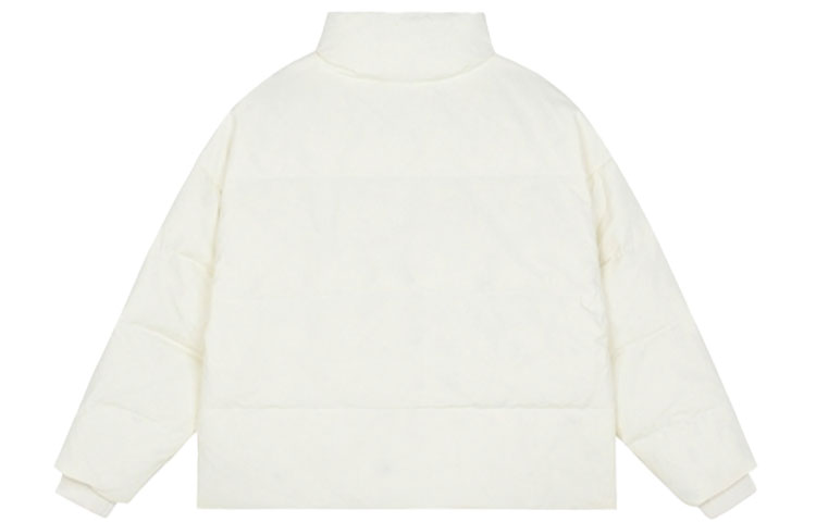 Lookbook (W) New Balance Jaket Putih Puffer Hangat Musim Dingin Loose Fit. AWJ13342-SST