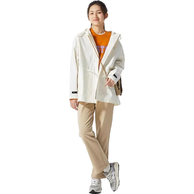 Shop (W) 新百伦白色纯色休闲连帽夹克 AWJ21313-IV