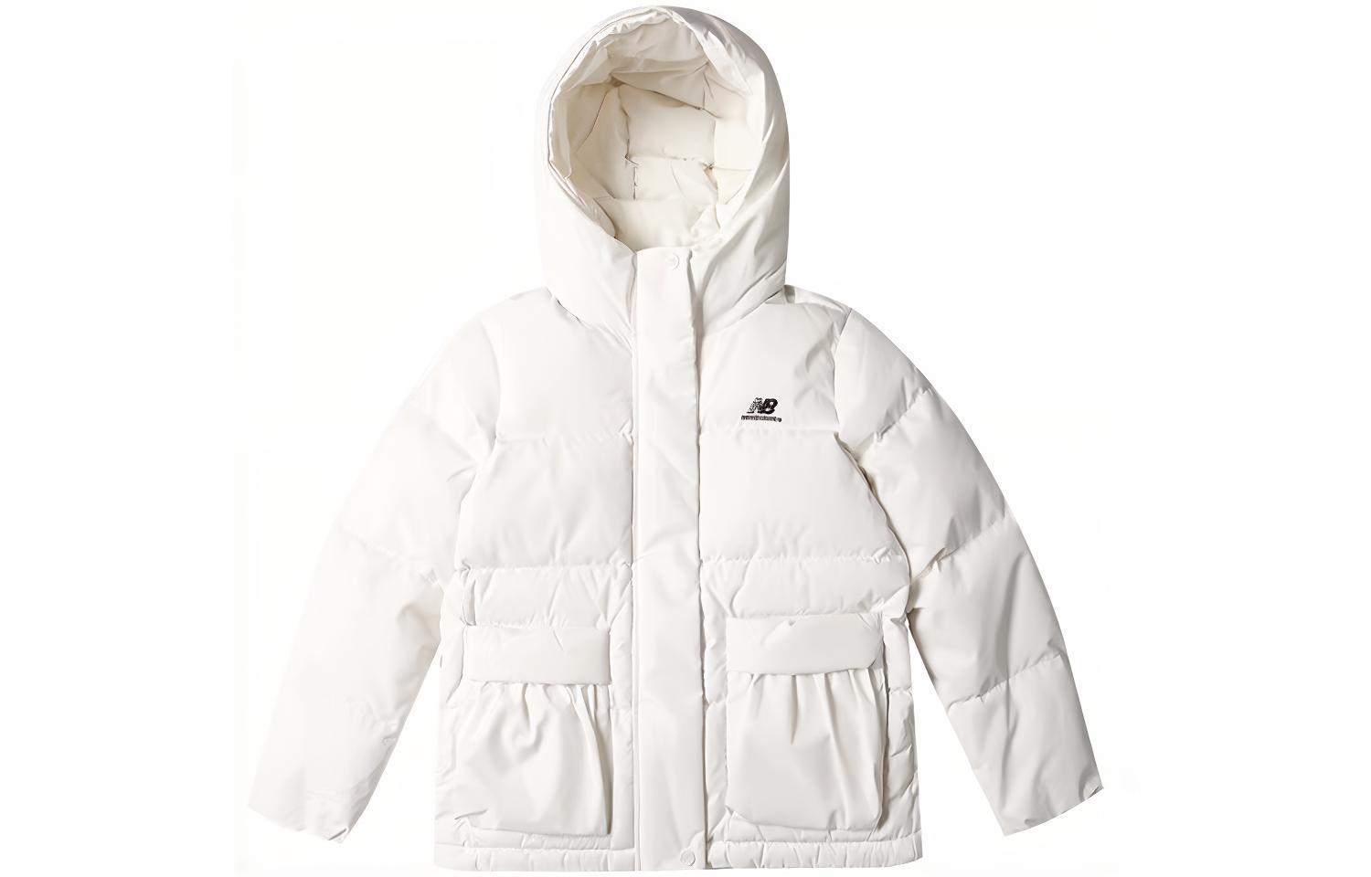 (Women) New Balance White Winter Down Jacket Casual Sports Hoodie NPA4E012-IV