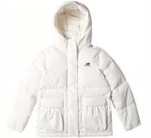 (Women) New Balance White Winter Down Jacket Casual Sports Hoodie NPA4E012-IV (Women) New Balance White Winter Down Jacket Casual Sports Hoodie NPA4E012-IV
