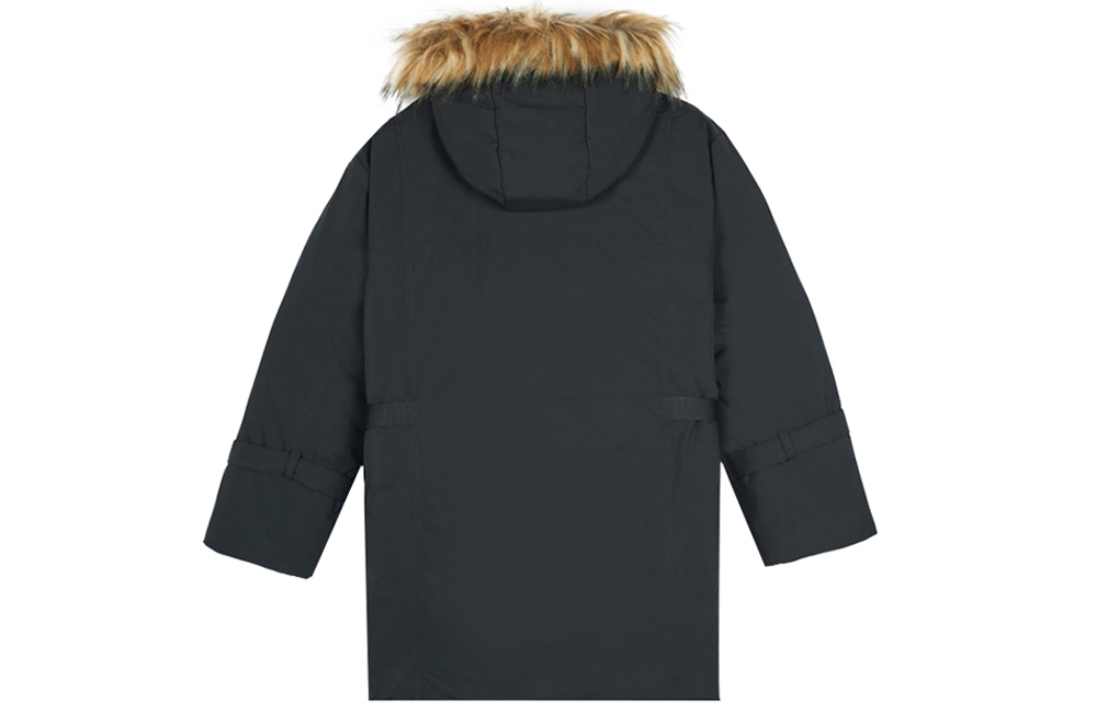 Lookbook (W) New Balance Jaket Musim Sejuk Hitam dengan Hood Bulu Hangat. AWJ14352-BK