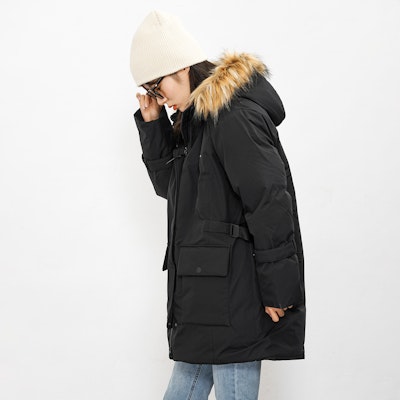 (W) New Balance Jaket Musim Sejuk Hitam dengan Hood Bulu Hangat. AWJ14352-BK Sizing (W) New Balance Jaket Musim Sejuk Hitam dengan Hood Bulu Hangat. AWJ14352-BK