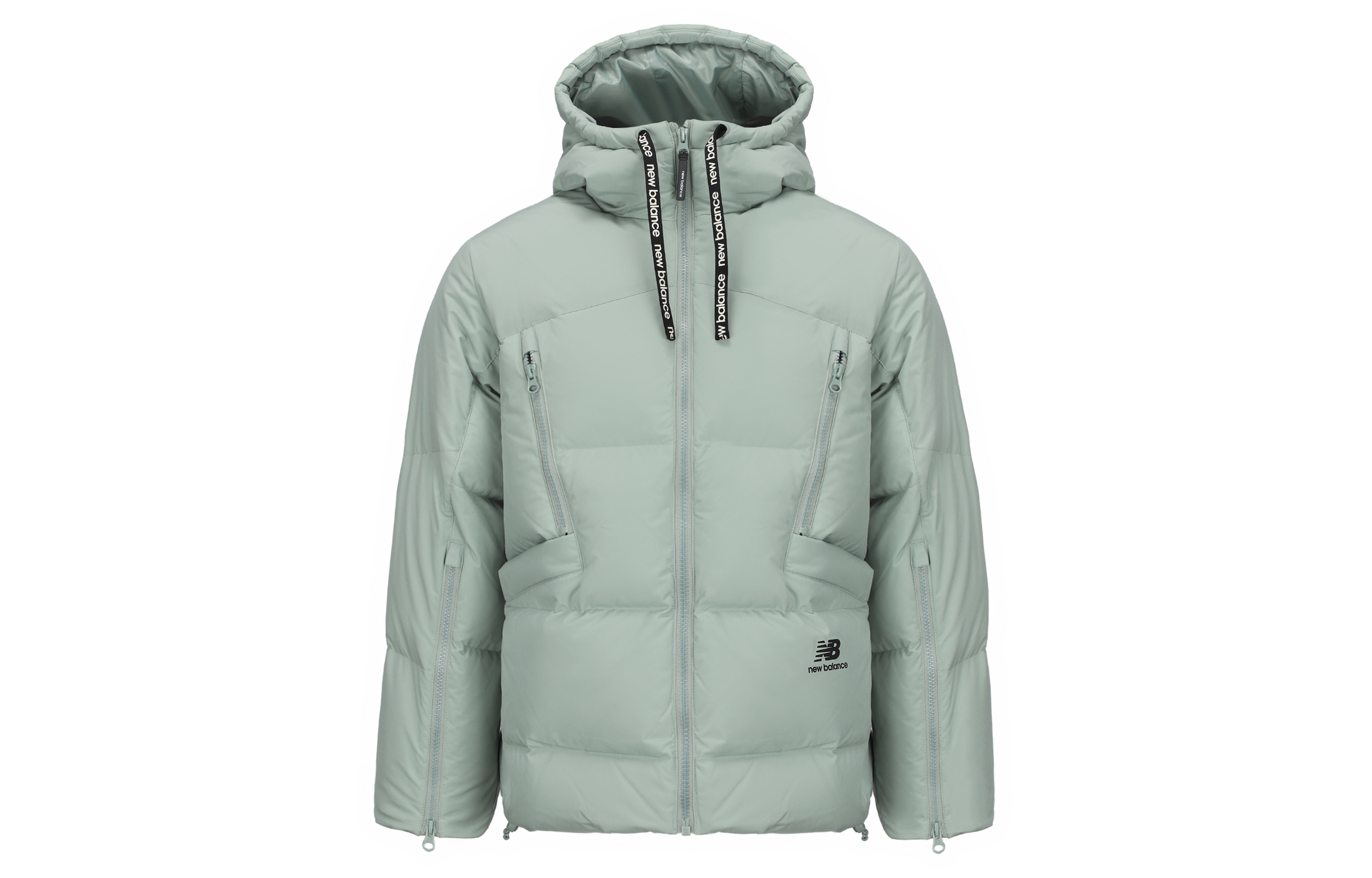 (Women) New Balance Winter Down Jacket Solid Color Drawstring Hoodie Green. AWJ14361-NTD 圖 2