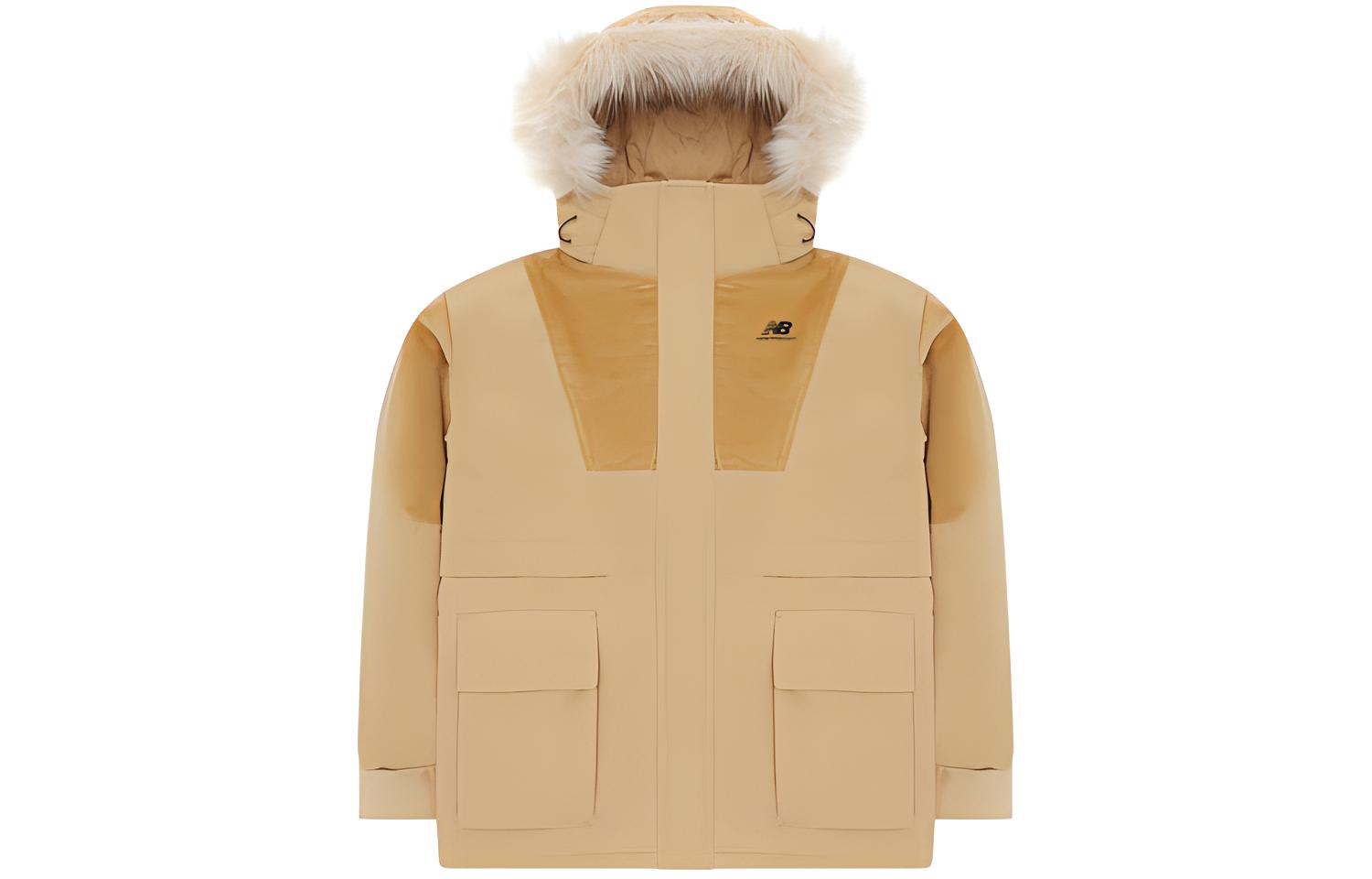 (Women) New Balance Winter Down Jacket with Detachable Fur Collar Khaki NPA43122-BEI