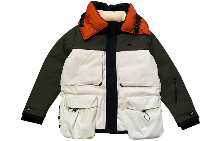 Order (Women) New Balance Winter Short Down Jacket Colorblock Logo White. NP94N012-WT