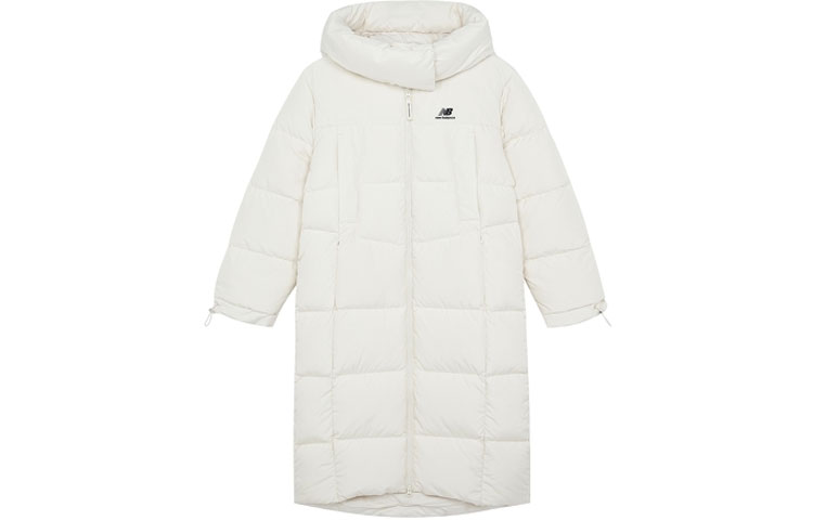 Order (W) 뉴발란스 윈터 화이트 후드 로고 디자인 롱 다운 자켓. 5PB43172-CRE