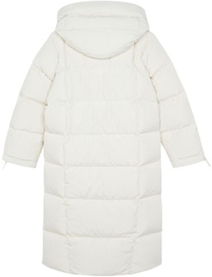 (W) 뉴발란스 윈터 화이트 후드 로고 디자인 롱 다운 자켓. 5PB43172-CRE Lookbook (W) 뉴발란스 윈터 화이트 후드 로고 디자인 롱 다운 자켓. 5PB43172-CRE