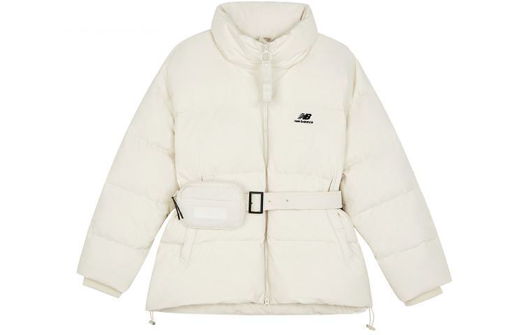 (Women) New Balance Winter White Puffer Jacket with Stand Collar. 5PB4U242-CRE