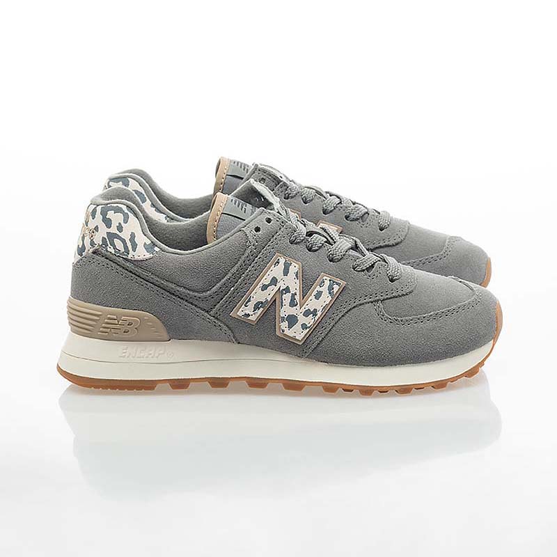 (Women) New Balance WL574 Sneakers Gray Animal Pattern WL574IJ2