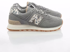 (Women) New Balance WL574 Sneakers Gray Animal Pattern WL574IJ2 (Women) New Balance WL574 Sneakers Gray Animal Pattern WL574IJ2