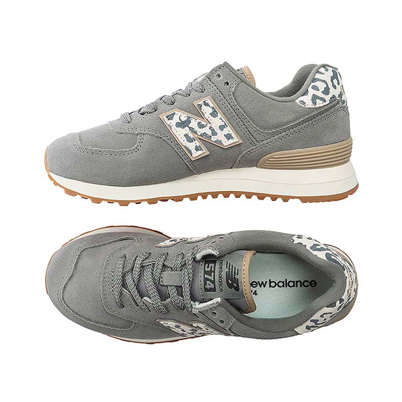 Purchase (W) New Balance WL574 Kasut Kelabu Corak Haiwan WL574IJ2
