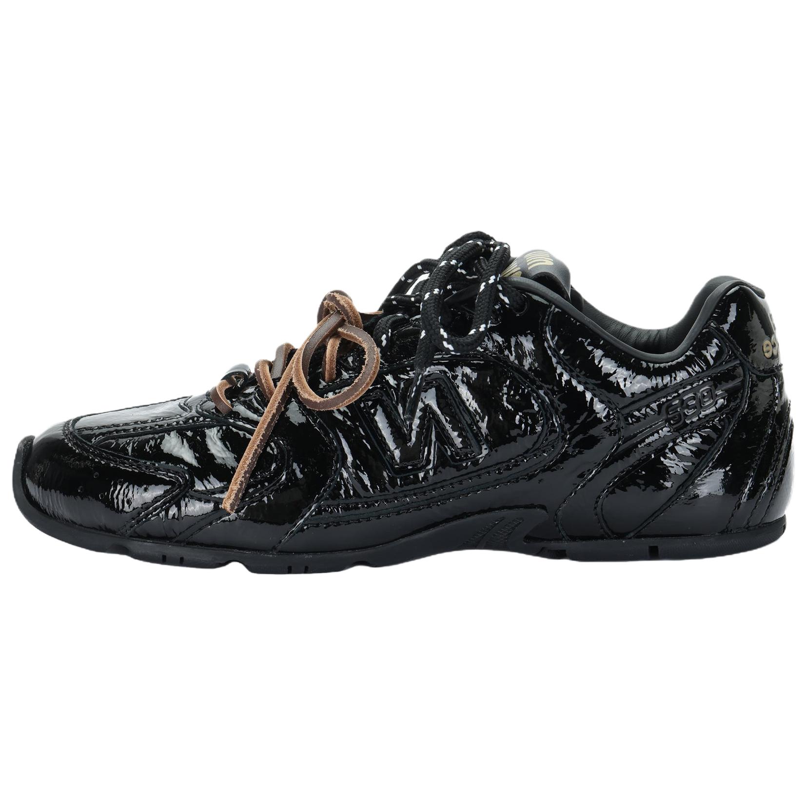 (Women) New Balance x MIU MIU 530 Black Patent Leather Casual Sneakers 5E165E_H27_F0002_F_D005