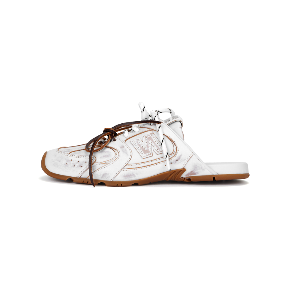 (Women) New Balance x MIU MIU 530 SL White Slip-On Clog Flats. 5E333E_3G48_F0009_F_005
