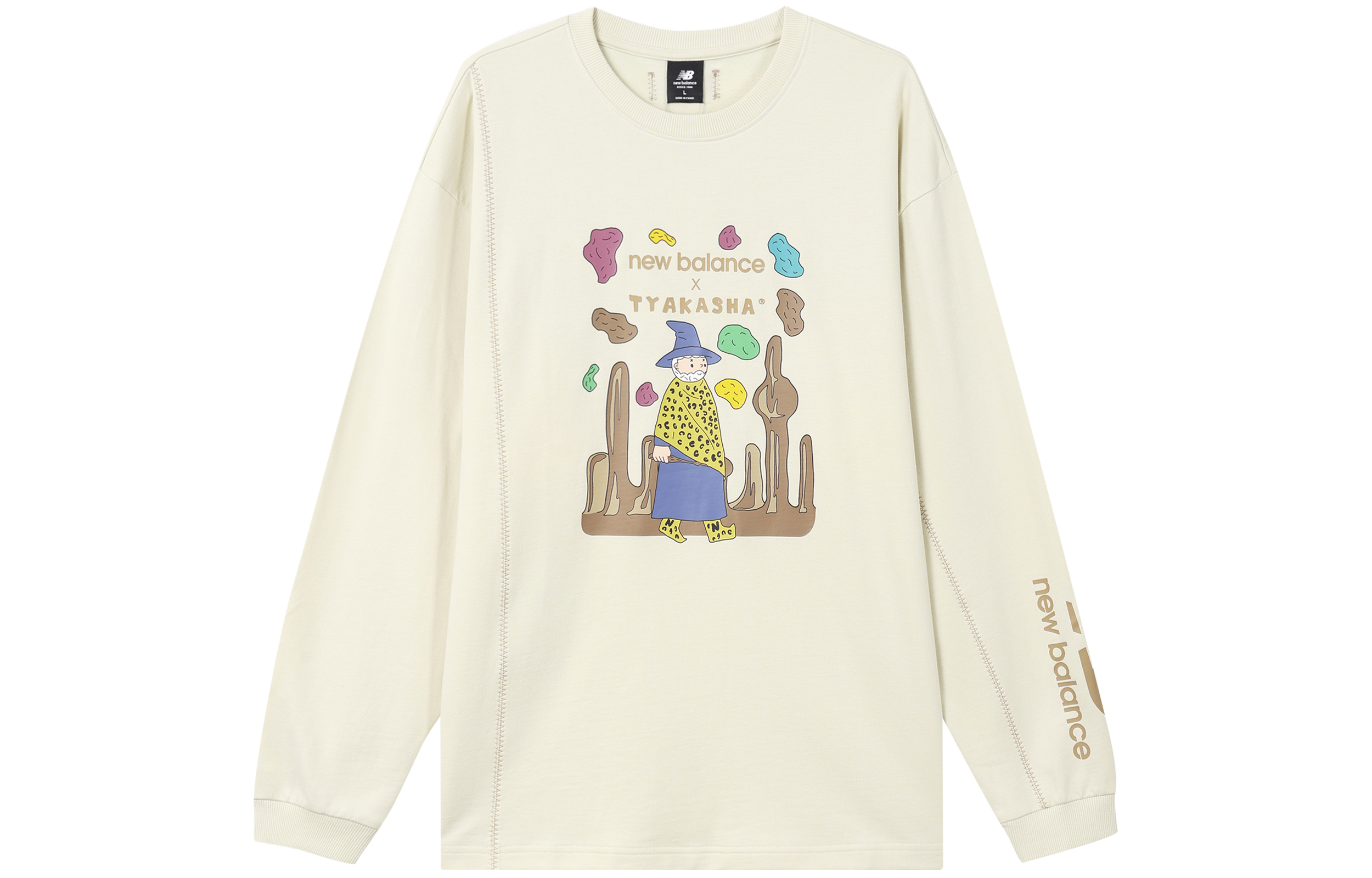 (Women) New Balance TYAKASHA White Crewneck Pullover Sweatshirt AMT04390-BE