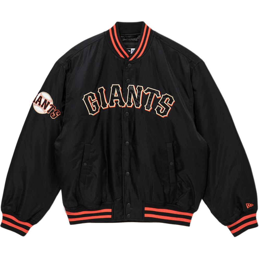 (Women) New Era Black Baseball Collar Embroidered Letter Jacket. 14397900