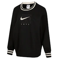 (Women) Nike 1972 College Style Striped Sweatshirt Pullover Black HJ0950-010 (Women) Nike 1972 College Style Striped Sweatshirt Pullover Black HJ0950-010