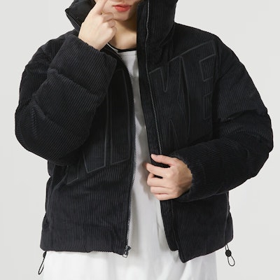 (W) Nike 黑色燈芯絨短款羽絨外套休閒簡約款式 FD8214-010 Shop (W) Nike 黑色燈芯絨短款羽絨外套休閒簡約款式 FD8214-010