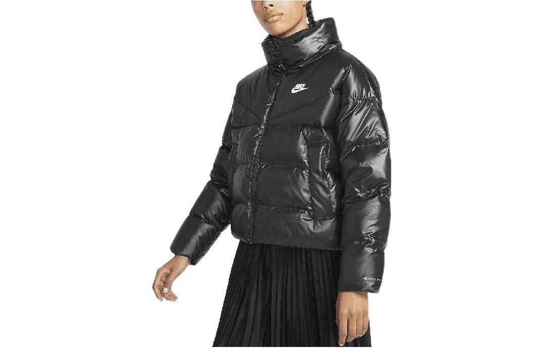 (Women) Nike  Black Full-Zip Jacket with Solid Logo Print Design DH4079-010