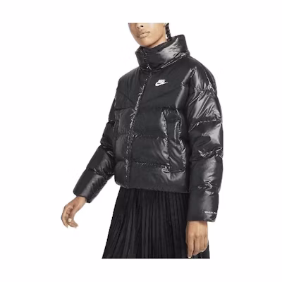 (Women) Nike Black Full-Zip Jacket with Solid Logo Print Design DH4079-010