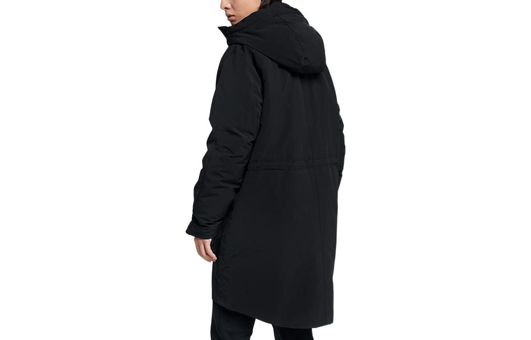 Lookbook (Women) Nike  Black Logo Print Long Sleeve Puffer Hoodie Jacket 939494-010