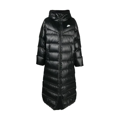 (Women) Nike Black Puffer Parka with Solid Logo Print. DH4081-010