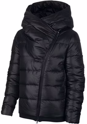 (Women) Nike Black Quilted Down Jacket with Logo Print Zipper Hoodie Winterwear. AJ7426-010 Buy (Women) Nike Black Quilted Down Jacket with Logo Print Zipper Hoodie Winterwear. AJ7426-010