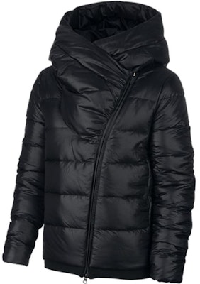 (Women) Nike Black Quilted Down Jacket with Logo Print Zipper Hoodie Winterwear. AJ7426-010 Order (Women) Nike Black Quilted Down Jacket with Logo Print Zipper Hoodie Winterwear. AJ7426-010