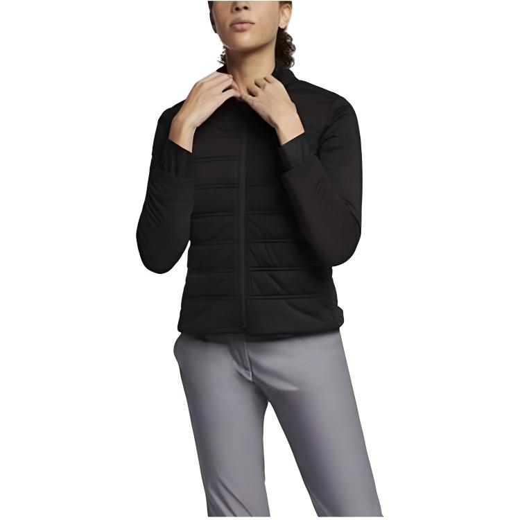 (Women) Nike  Black Solid Logo Print Zip-Up Jacket 930231-010