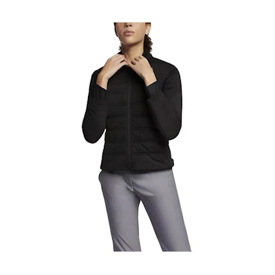 (Women) Nike Black Solid Logo Print Zip-Up Jacket 930231-010