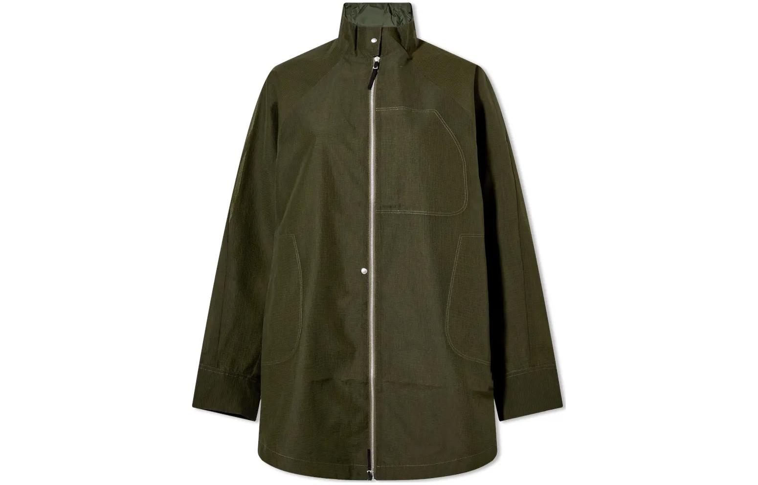 (Women) Nike  Green Asymmetric Zip-Up Jacket with Exposed Stitching. DR5399-325