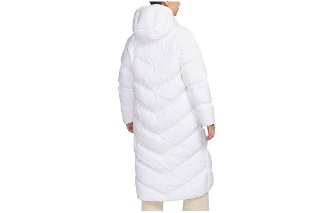 Lookbook (W) ナイキ ロングフード付きダウンジャケット ホワイト カジュアル冬コート FD8213-100