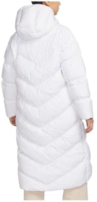 (W) ナイキ ロングフード付きダウンジャケット ホワイト カジュアル冬コート FD8213-100 Lookbook (W) ナイキ ロングフード付きダウンジャケット ホワイト カジュアル冬コート FD8213-100