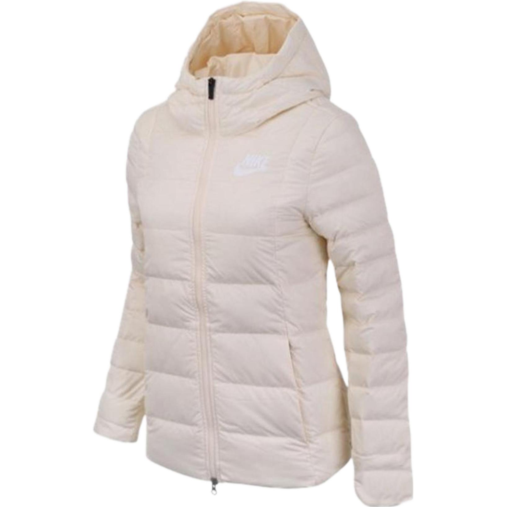 (Women) Nike  Pink Logo Print Long-Sleeve Hooded Down Jacket. AJ7424-838