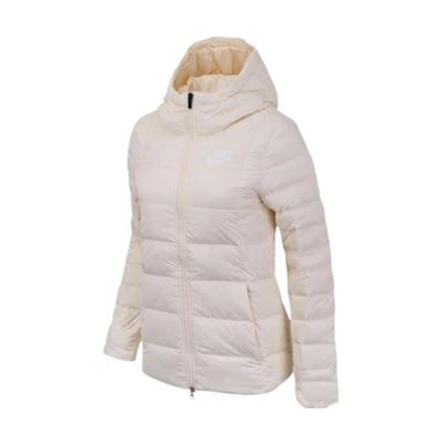 (Women) Nike Pink Logo Print Long-Sleeve Hooded Down Jacket. AJ7424-838