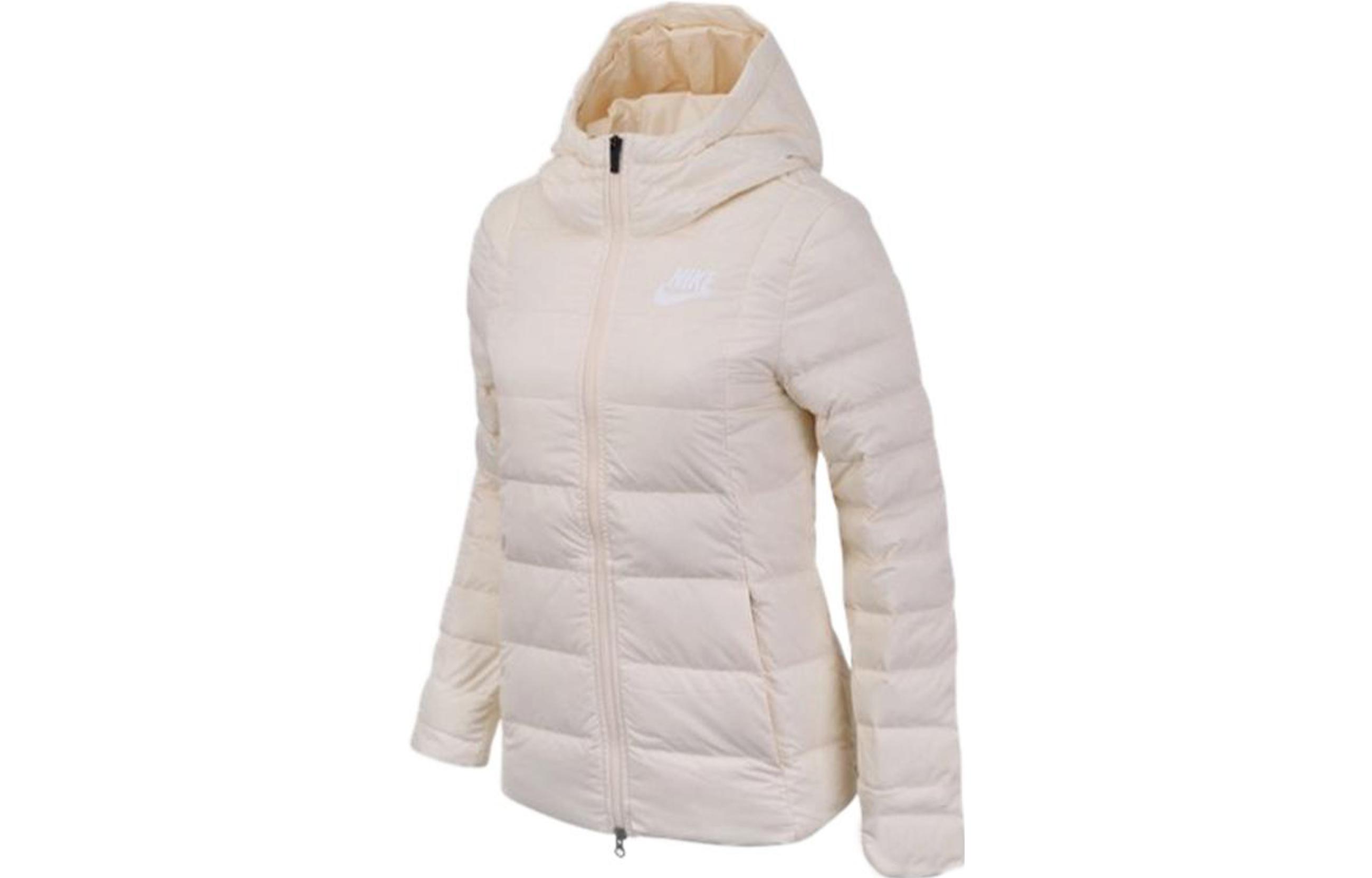 (Women) Nike  Pink Logo Print Long-Sleeve Hooded Down Jacket. AJ7424-838 圖 2