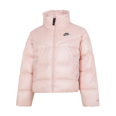 (Women) Nike Pink Winter Long Sleeve Down Jacket Plain Design. DH4080-601