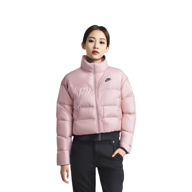 (Women) Nike  Pink Winter Long Sleeve Down Jacket Plain Design. DH4080-601 圖 5