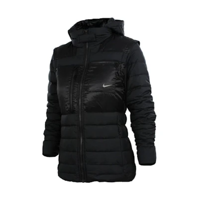 (Women) Nike Slim Fit Puffer Jacket Black with Logo Print. 547828-010