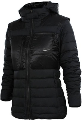 (Women) Nike Slim Fit Puffer Jacket Black with Logo Print. 547828-010 Order (Women) Nike Slim Fit Puffer Jacket Black with Logo Print. 547828-010