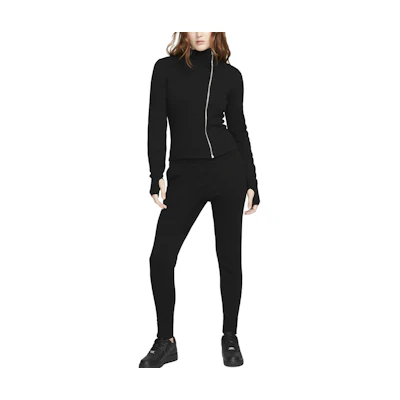 (Women) Nike Solid Color Full-Zip Knit Hoodie Black DV7443-010