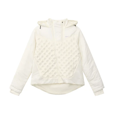 (Women) Nike White Solid Color Windbreaker Jacket with Hoodie FB7604-110