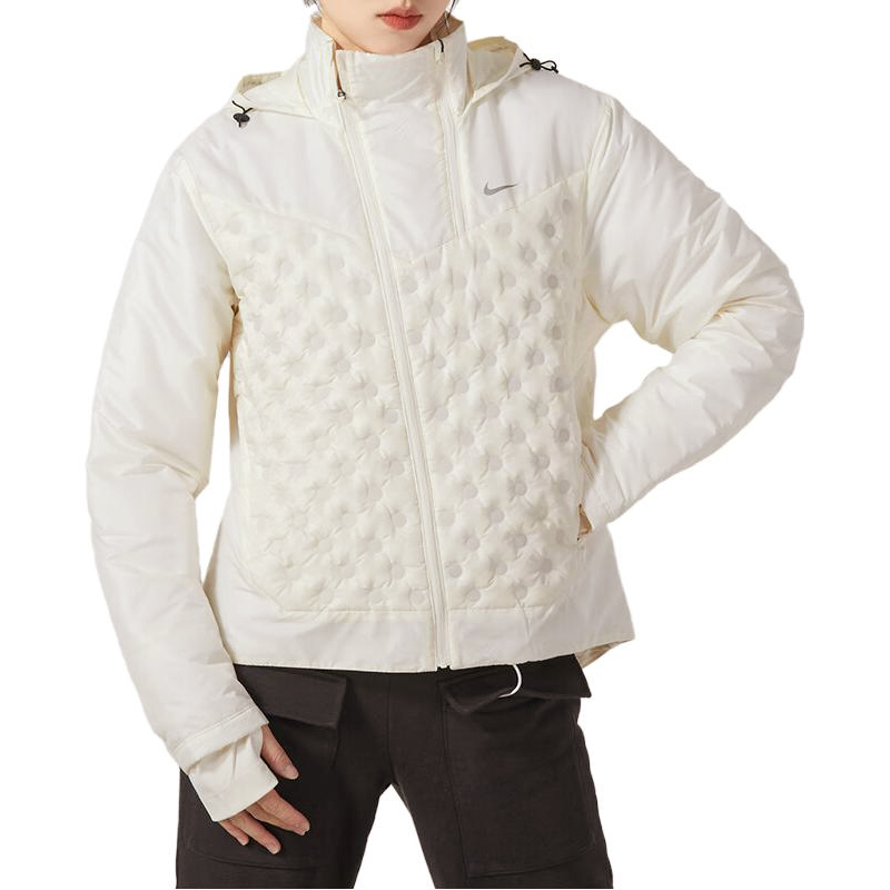 (Women) Nike  White Solid Color Windbreaker Jacket with Hoodie FB7604-110 圖 4