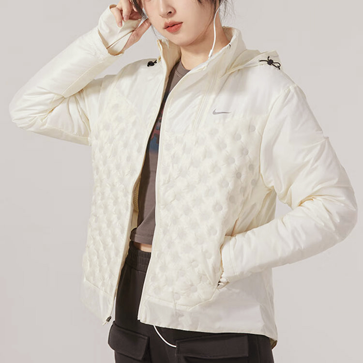 (Women) Nike  White Solid Color Windbreaker Jacket with Hoodie FB7604-110 圖 6