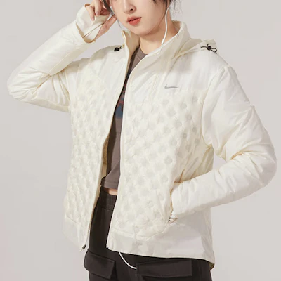 (W) 耐克白色纯色连帽风衣夹克 FB7604-110 Details for (W) 耐克白色纯色连帽风衣夹克 FB7604-110