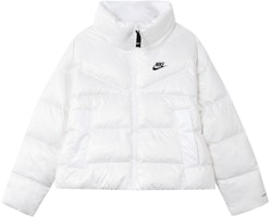 (Women) Nike Winter White Puffer Jacket Long-Sleeve Straight-Cut DH4080-100 (Women) Nike Winter White Puffer Jacket Long-Sleeve Straight-Cut DH4080-100
