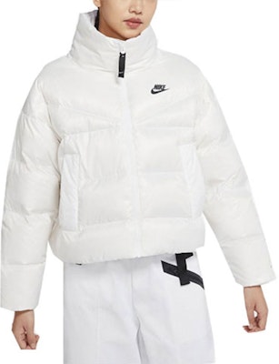 (Women) Nike Winter White Puffer Jacket Long-Sleeve Straight-Cut DH4080-100 Purchase (Women) Nike Winter White Puffer Jacket Long-Sleeve Straight-Cut DH4080-100