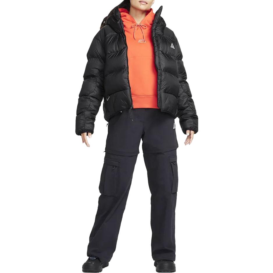 Shop (Women) Nike ACG  Black Full-Zip Hooded Jacket Long-Sleeve Cotton Coat. FB8001-010