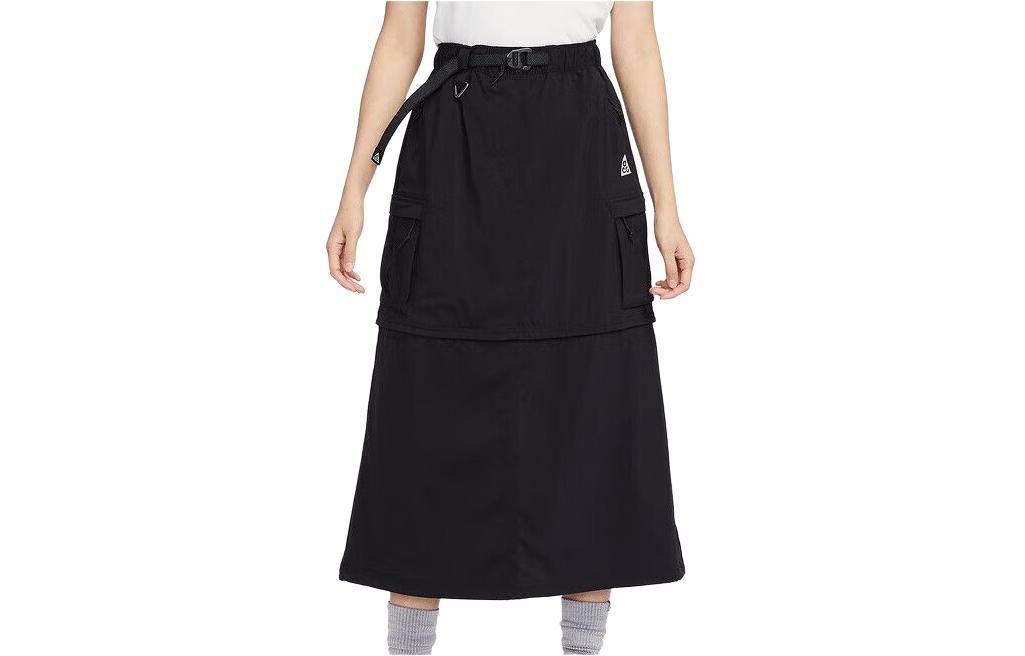 (Women) Nike ACG  Black Waterproof Utility Skirt with Detachable Zipper Design. FN1970-010